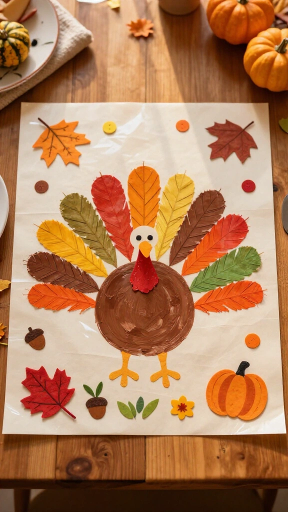Hand print turkey placemat