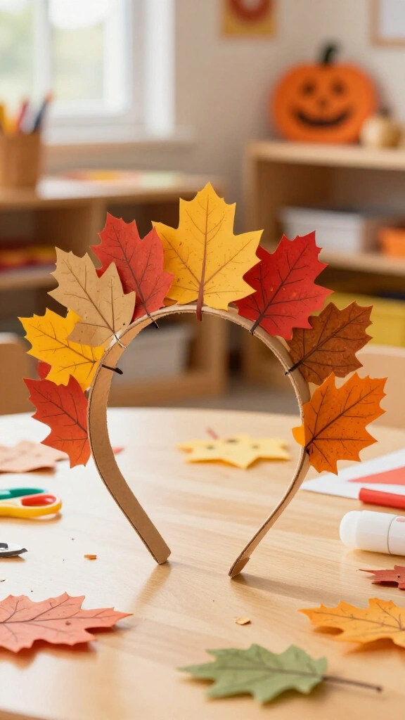 Fall leaf crown headband