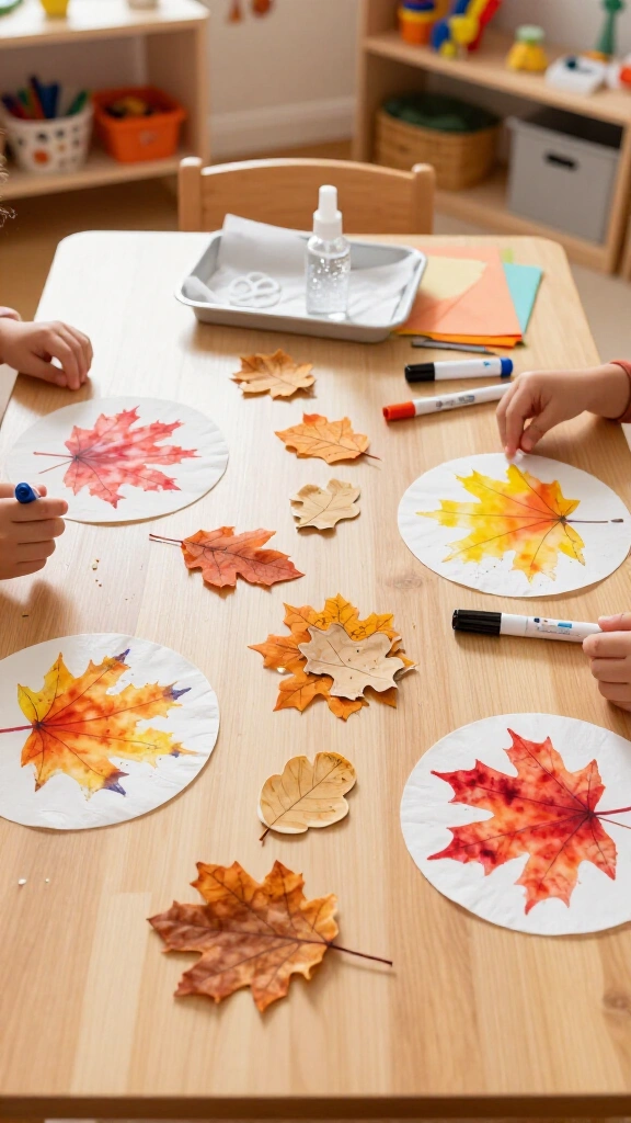 Coffee filter fall leaves