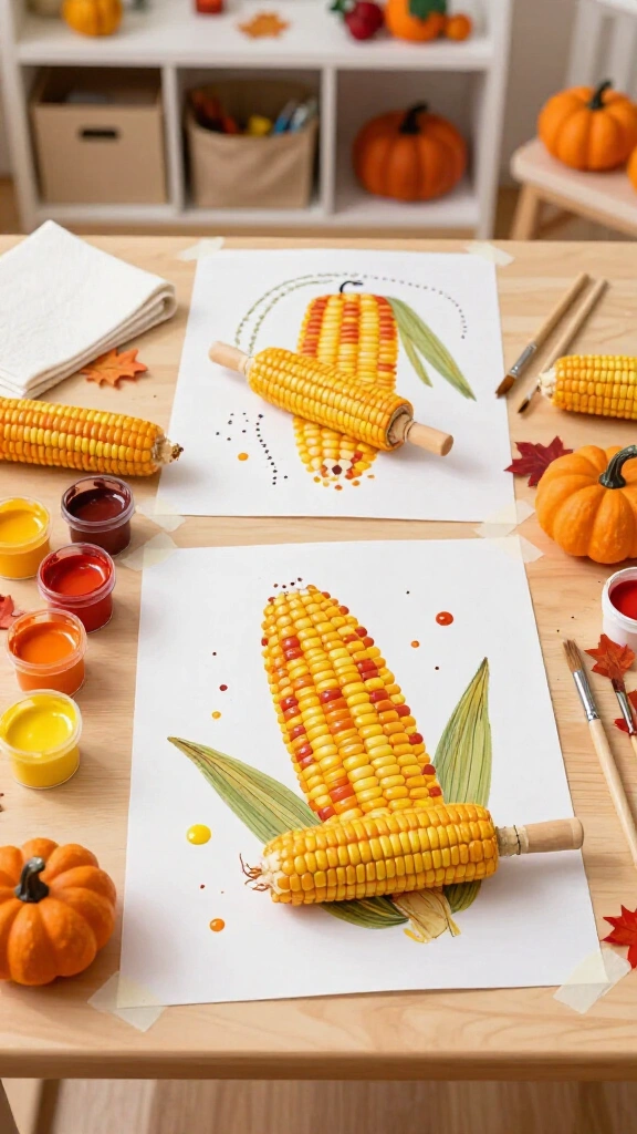 Corn cob painting