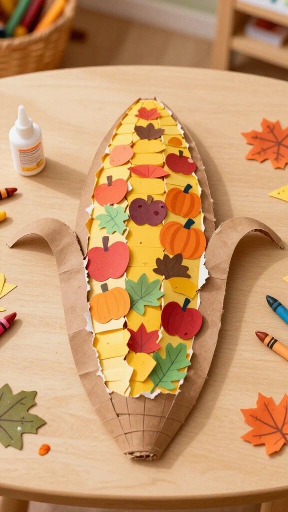 Torn paper cornucopia