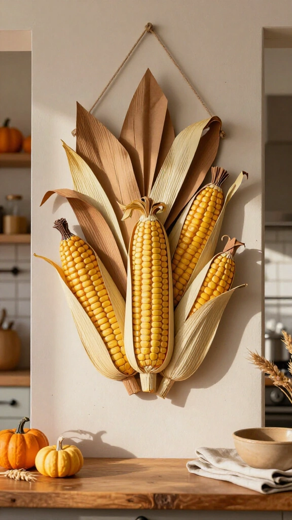 Paper corn husk wall hanging