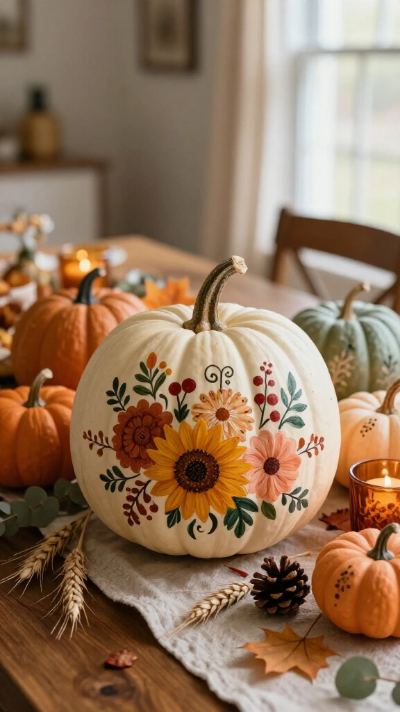 Autumn floral pumpkins