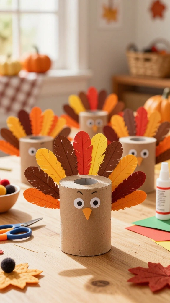 Toilet paper roll thankful turkey