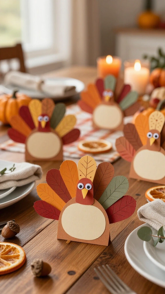 Name and thankful turkey place cards