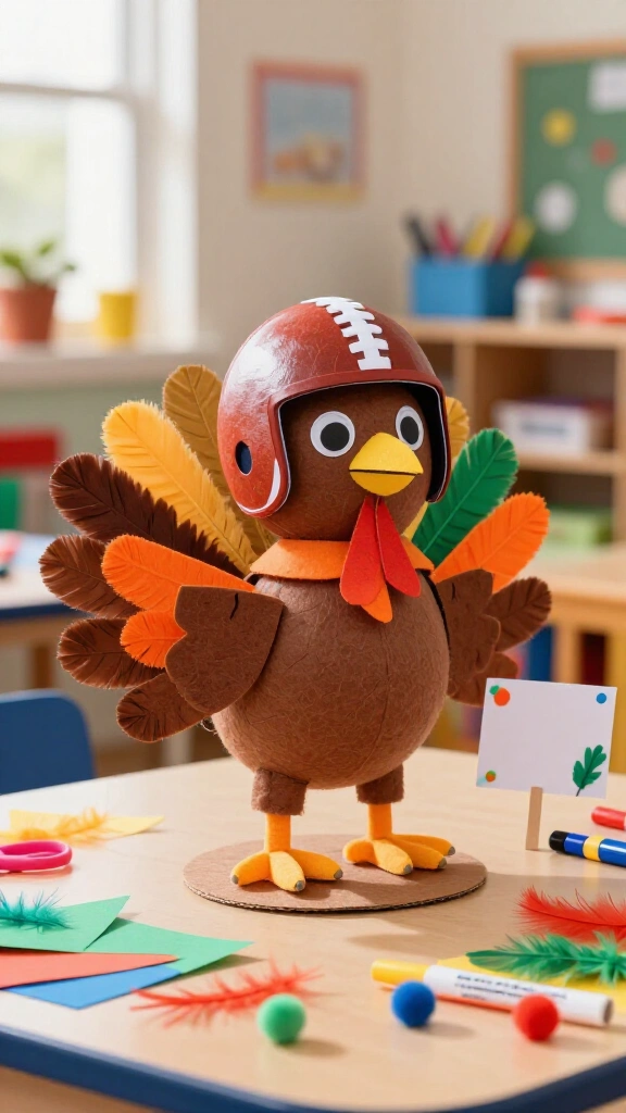 Mascot turkey football player