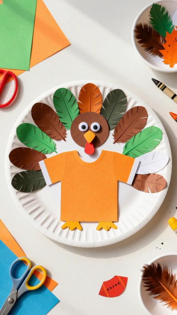Paper plate football turkey