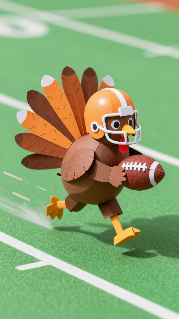 Turkey running back with a football