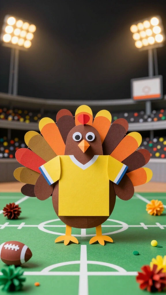 Football turkey with stadium lights