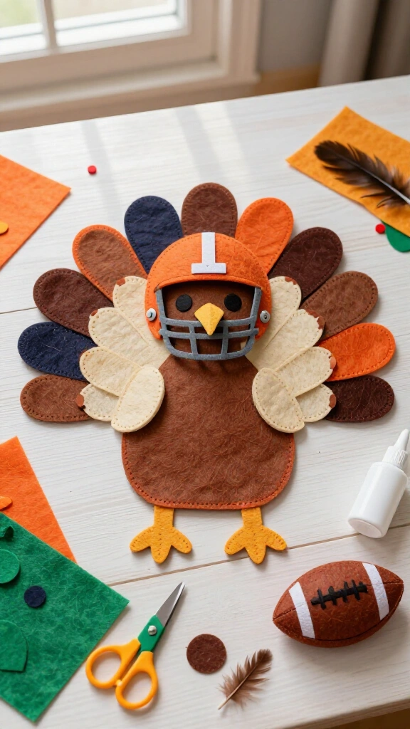 No sew felt football turkey