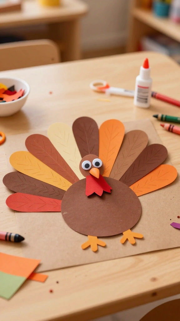 Thankful turkey handprint craft