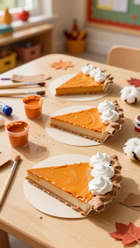 Paper plate pumpkin pie craft