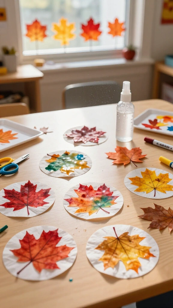 Coffee filter fall leaves