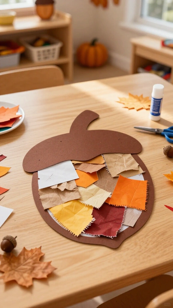 Acorn collage craft