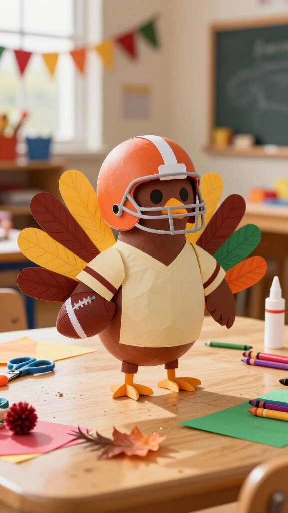 Hide the turkey as a football player