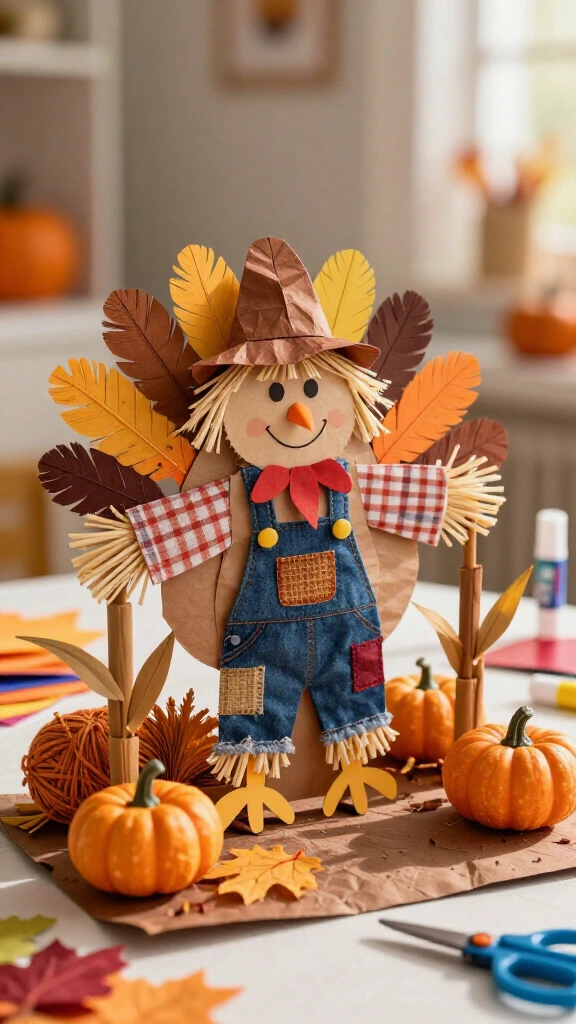 Hide the turkey as a scarecrow