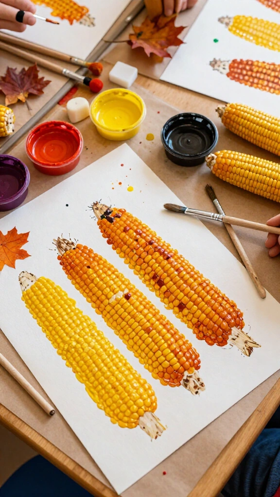 Corn cob painting