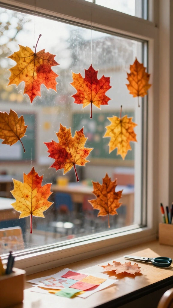 Fall leaf suncatcher