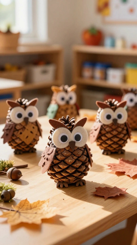 Pinecone owl craft