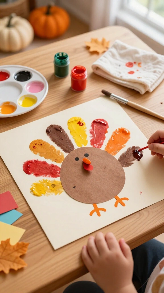 Fingerprint feather turkey art