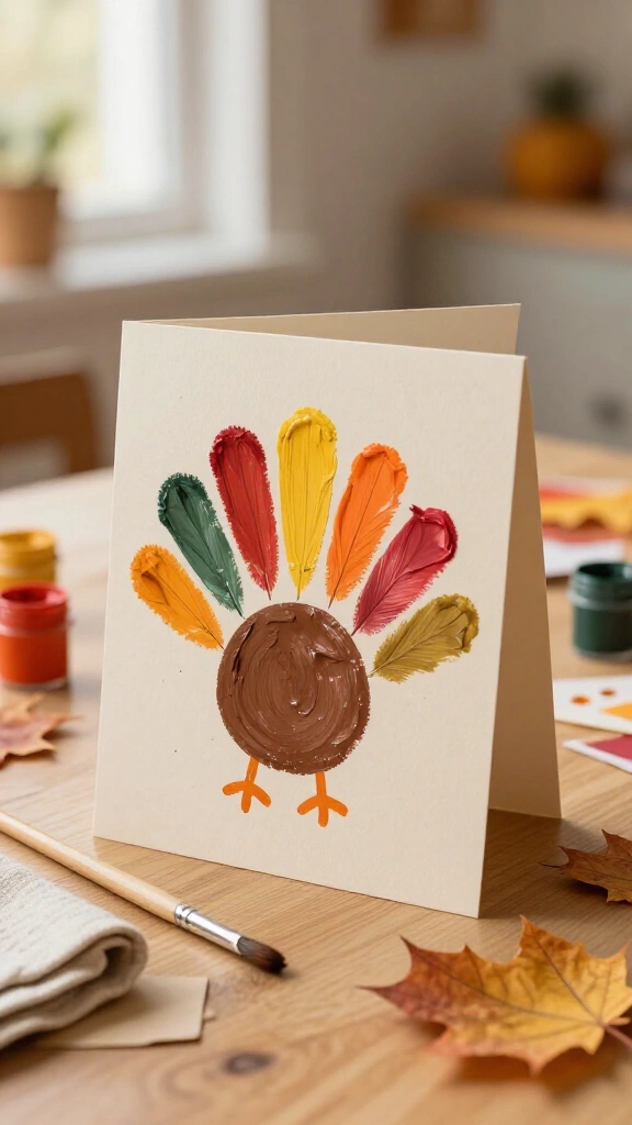 Handprint turkey card for grandparents