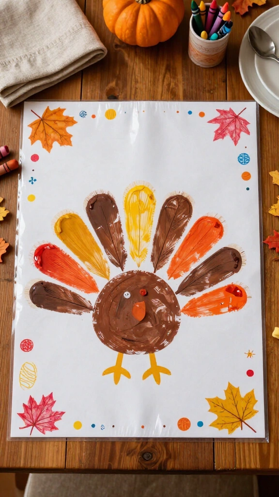 Handprint turkey placemat