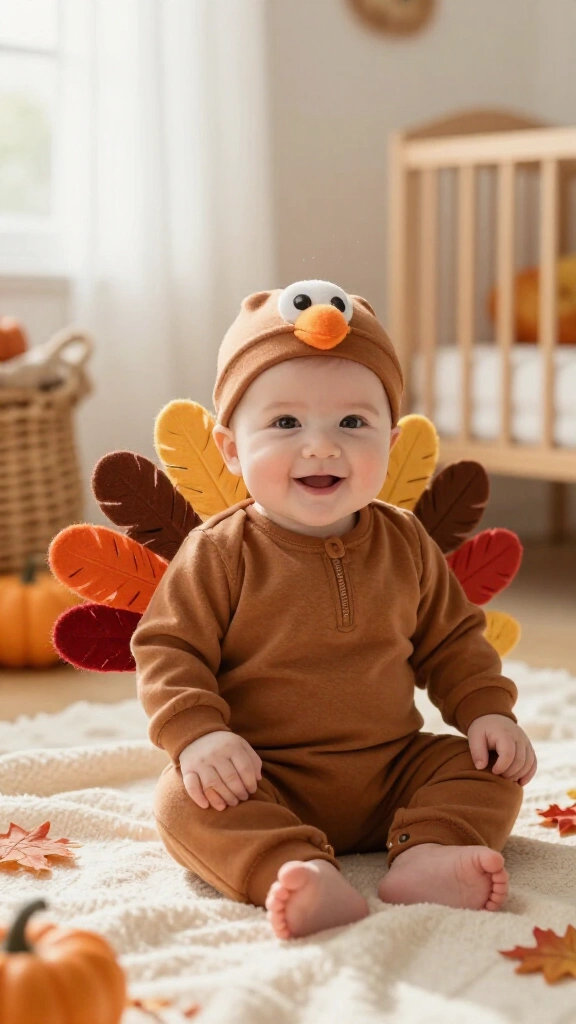 Baby turkey onesie costume