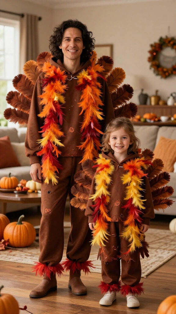 Feather boa turkey costume