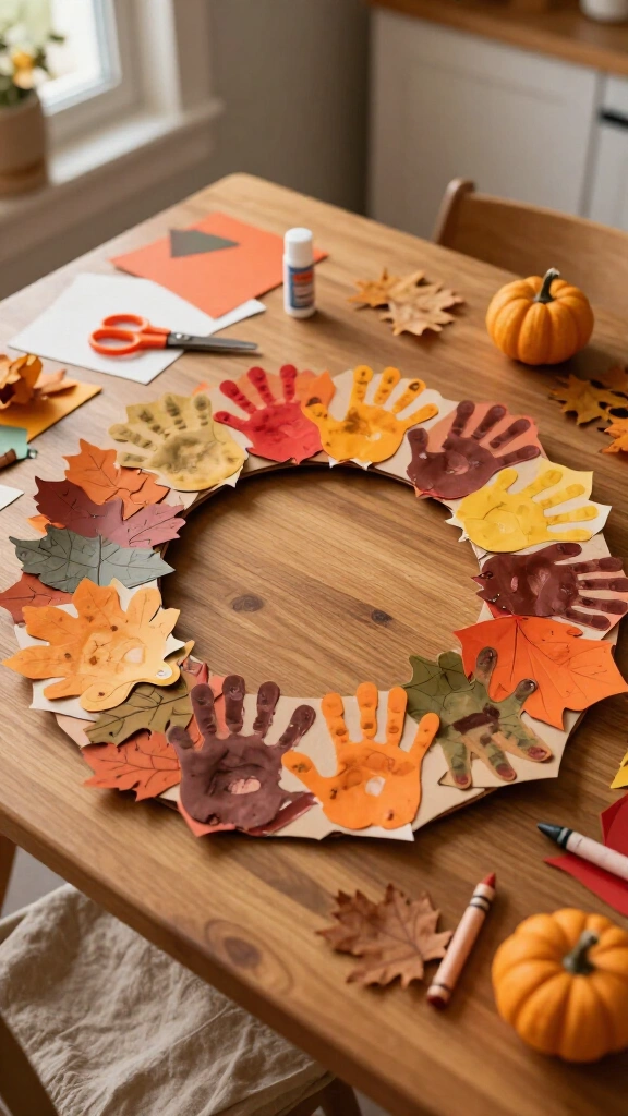 Thankful handprint wreath