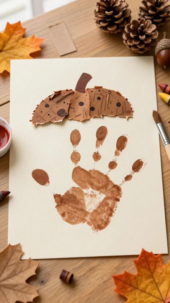 Handprint acorn craft