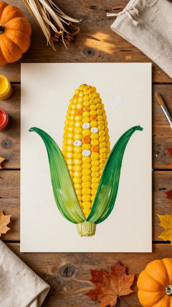 Handprint corn on the cob