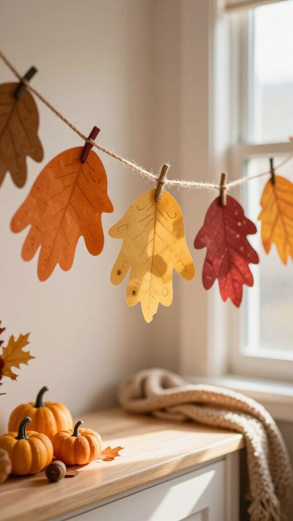 Handprint leaf garland