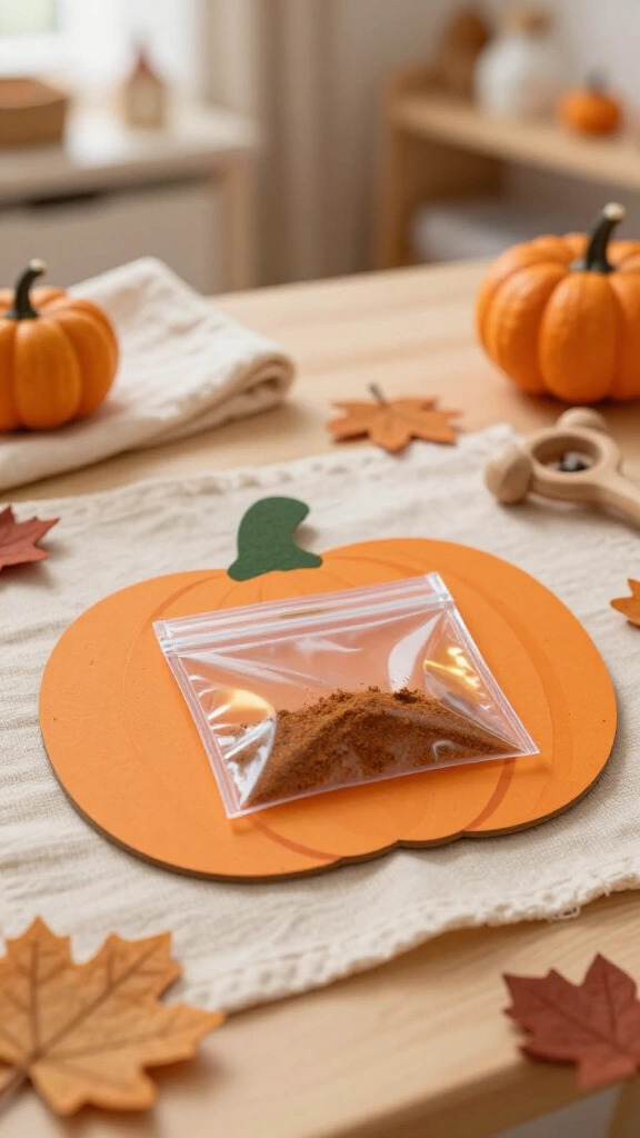 Pumpkin spice scented sensory card
