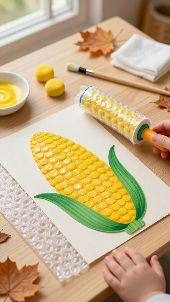 Mini corn cob bubble wrap print