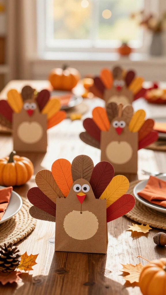 Paper bag turkey place cards