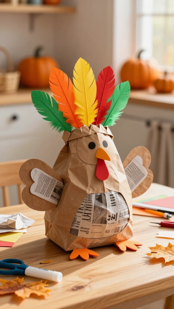 Stuffed paper bag turkey