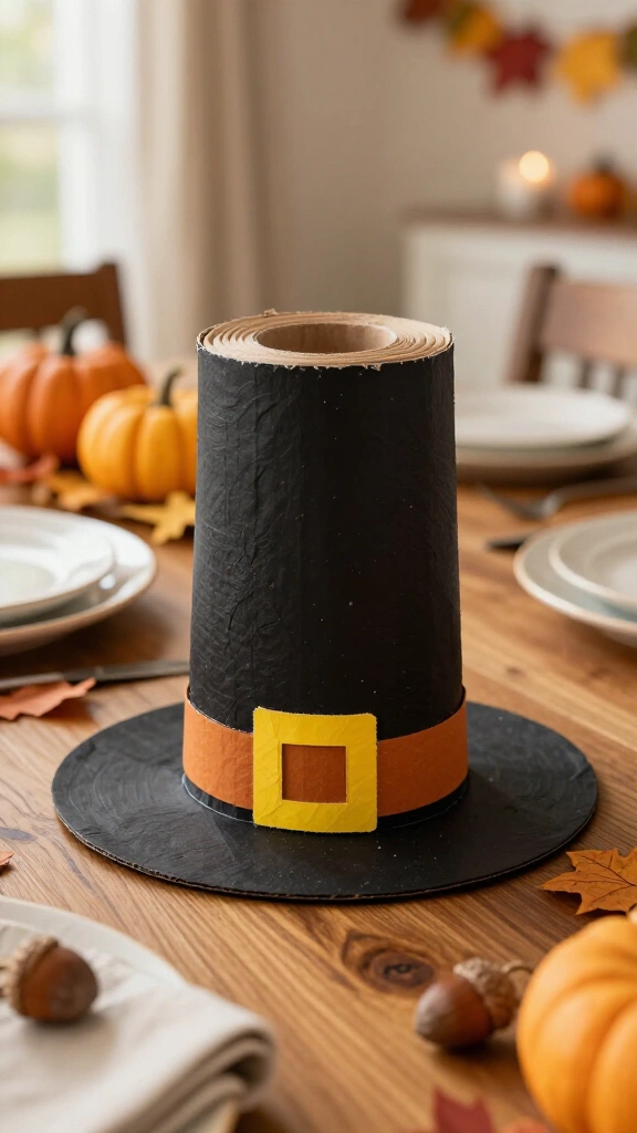 Toilet paper roll pilgrim hat