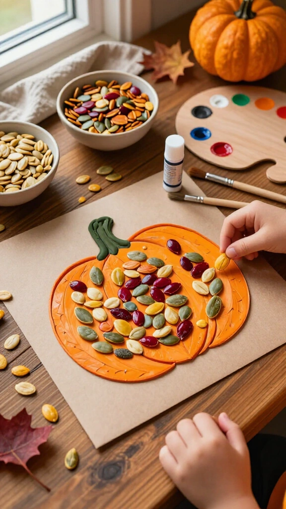 Pumpkin seed mosaic
