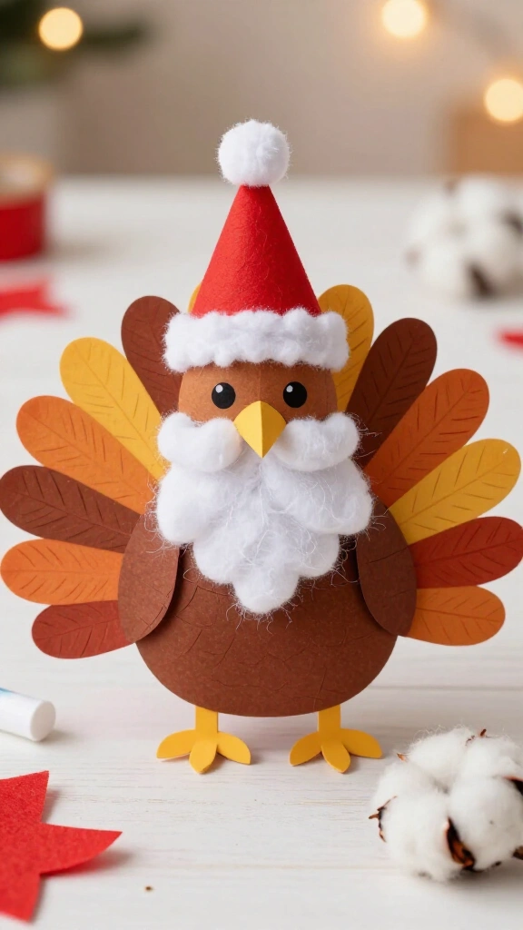 Classic Santa hat and beard turkey