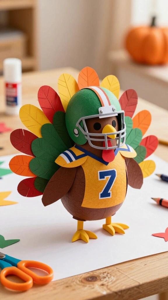 Turkey disguised as a football player