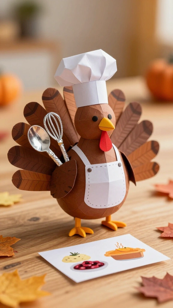 The turkey as a Thanksgiving chef