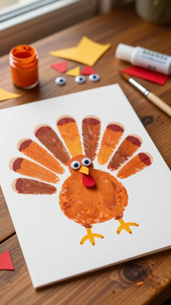 Baby handprint turkey card