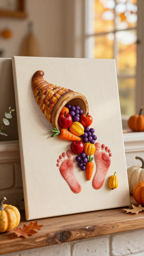 Baby footprint cornucopia