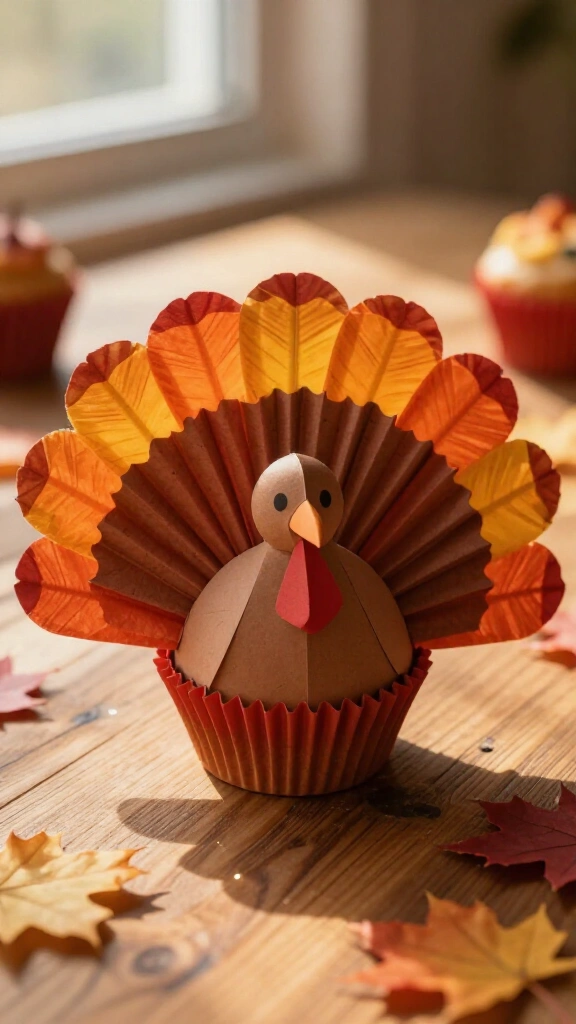 Cupcake liner turkey