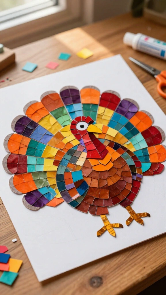 Paper mosaic turkey