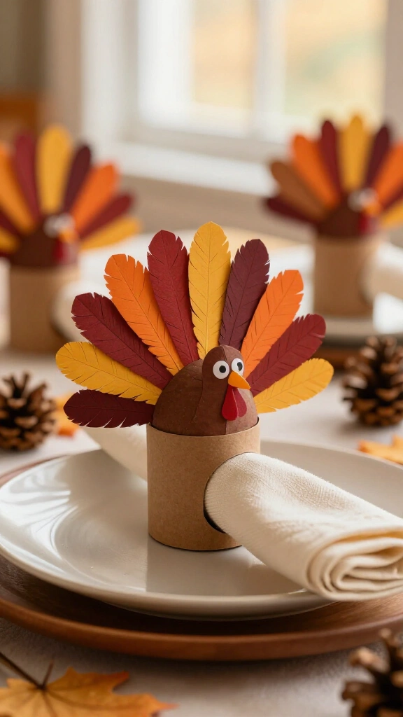 Paper roll turkey napkin ring