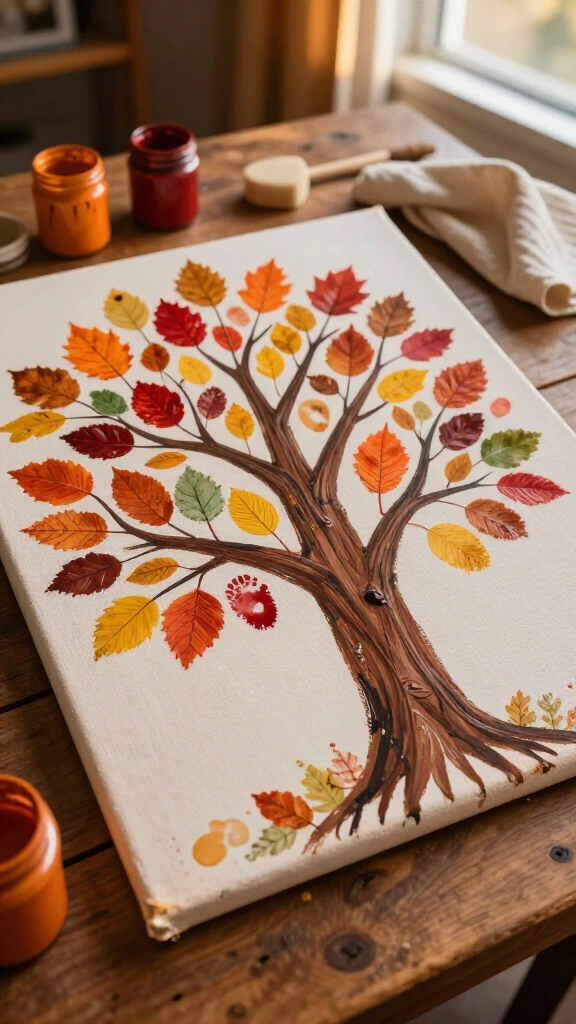 Baby fingerprint gratitude tree