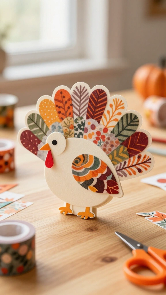 Washi tape paper turkey