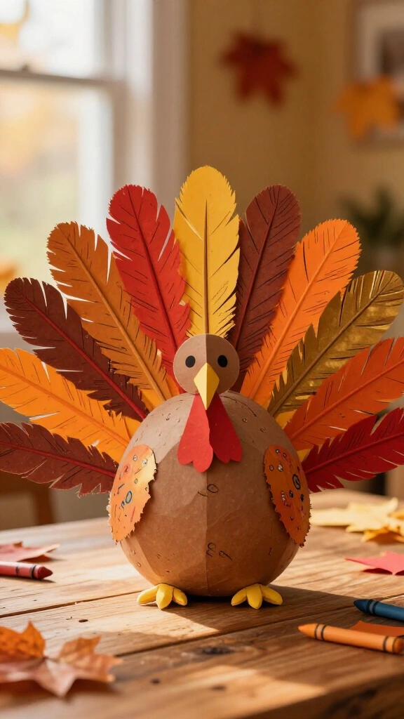 Feather name turkey paper craft