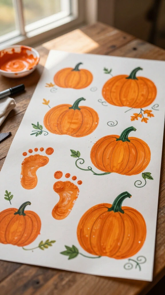 Baby footprint pumpkin patch